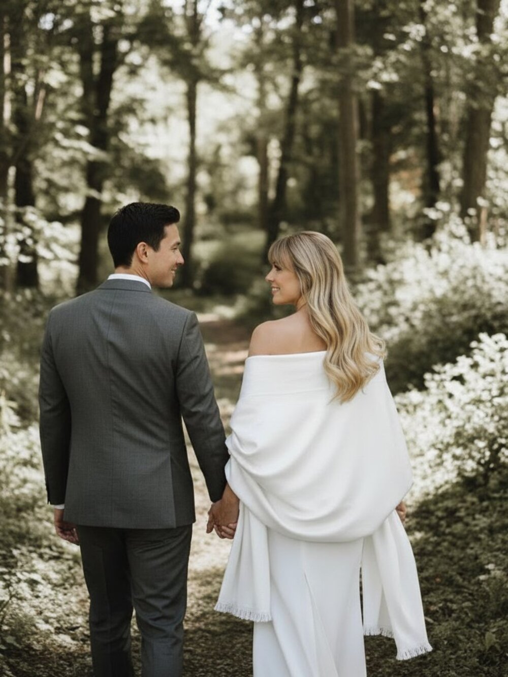 Handwoven Baby Alpaca Bridal Shawl | Ivory | Bride, Bridesmaid, Mother of Bride - Picture 9 of 13